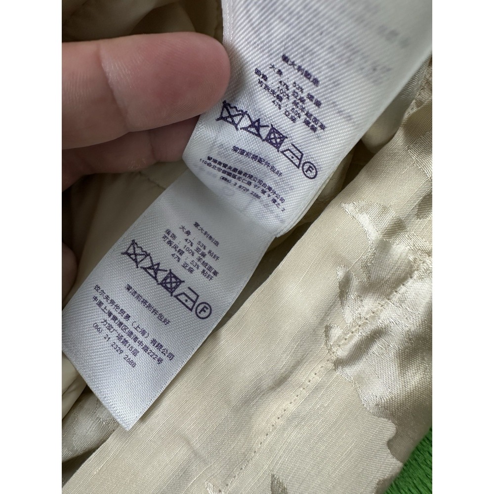 Ralph Lauren Purple Label Ivory Linen Blend Floral Hooded Padded Jacket SZ 4 NWT - Picture 13 of 14